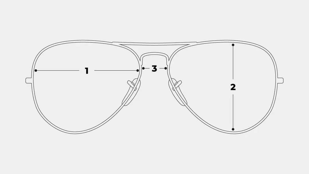 glasses aviator measurements